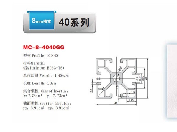 價格不同的鋁型材，拿40x40鋁型材種類舉例說明